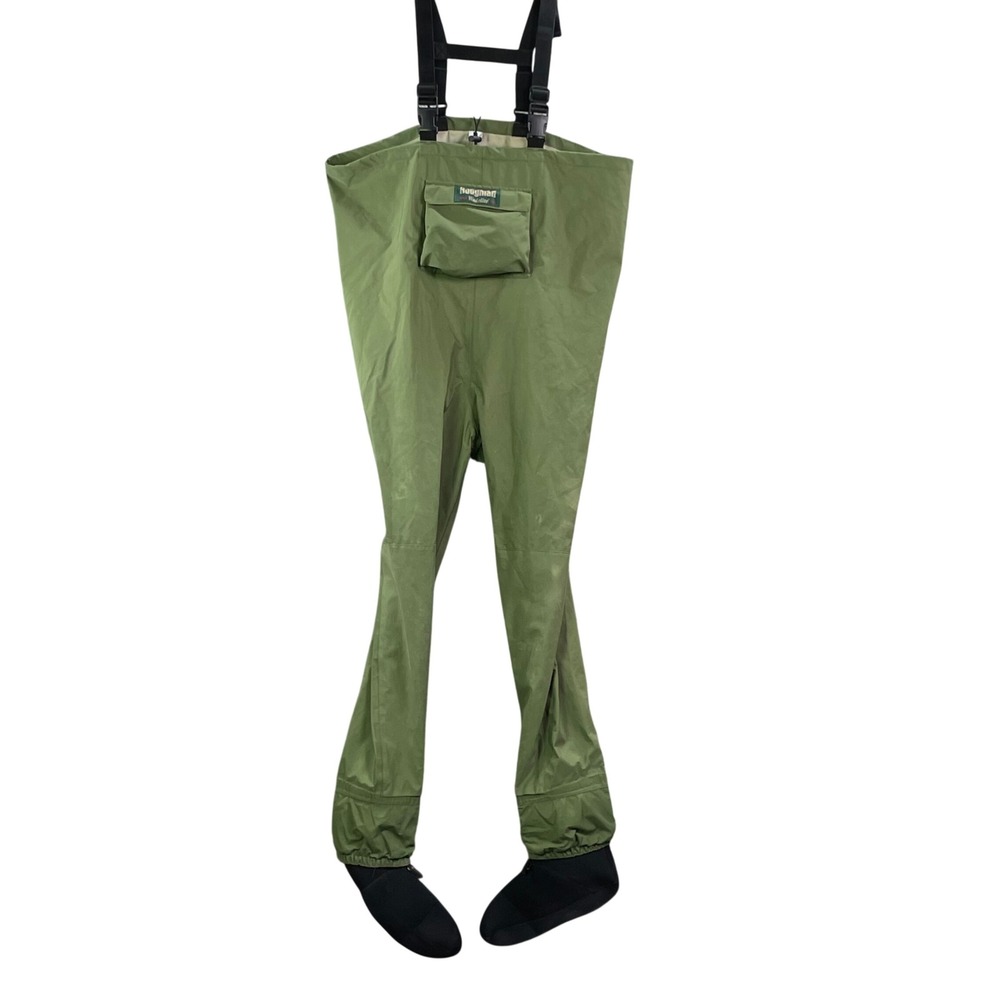 Hodgman Wadelite Fishing Waders Mens Medium Green Stockingfoot Waterproof Camp